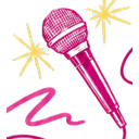Pink microphone with sparkles