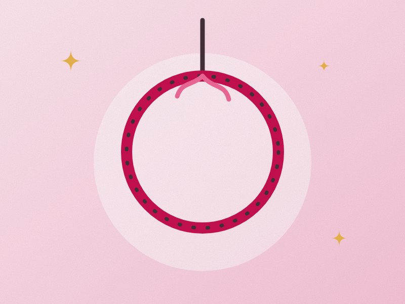 Illustration: an aerial hoop hanging from a rope