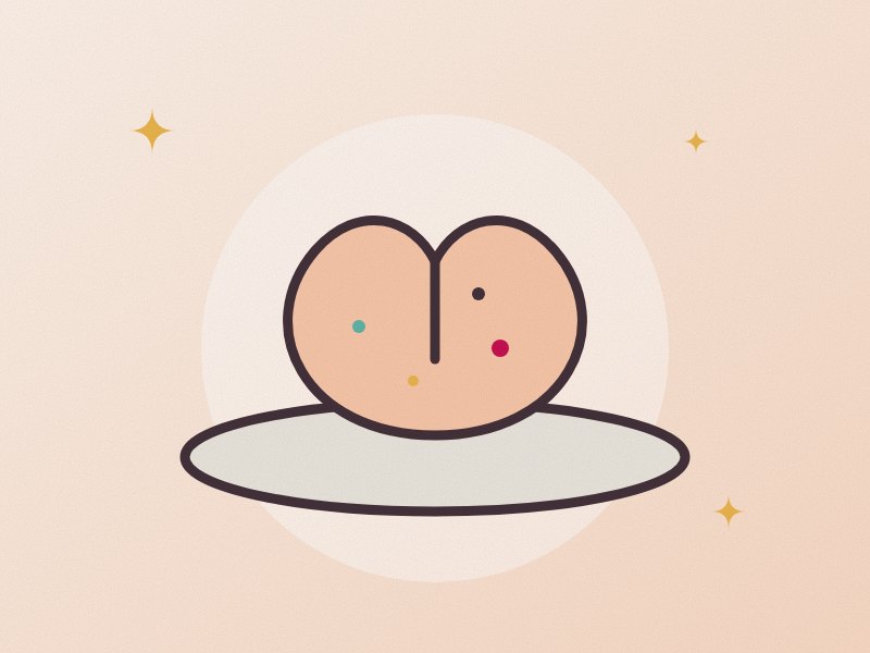 Illustration: a cheeky peach-shaped Jesmonite trinket dish