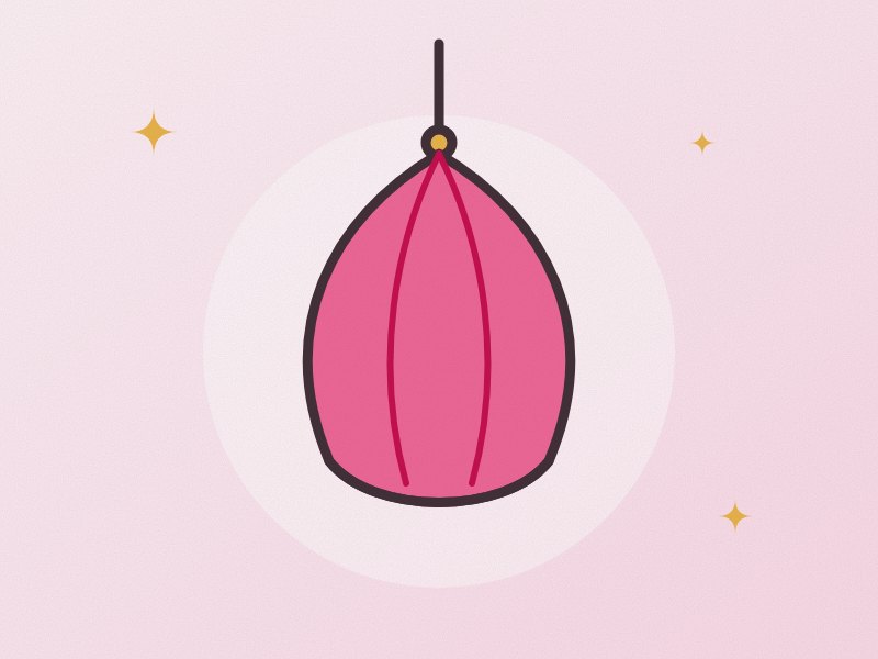 Illustration: an aerial yoga hammock hanging from a ring