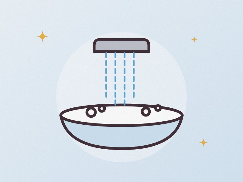 Illustration: a head spa basin with a gentle water stream