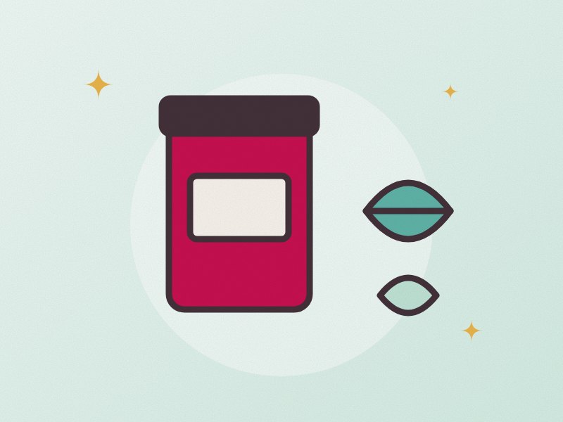 Illustration: a tea tin and fresh tea leaves