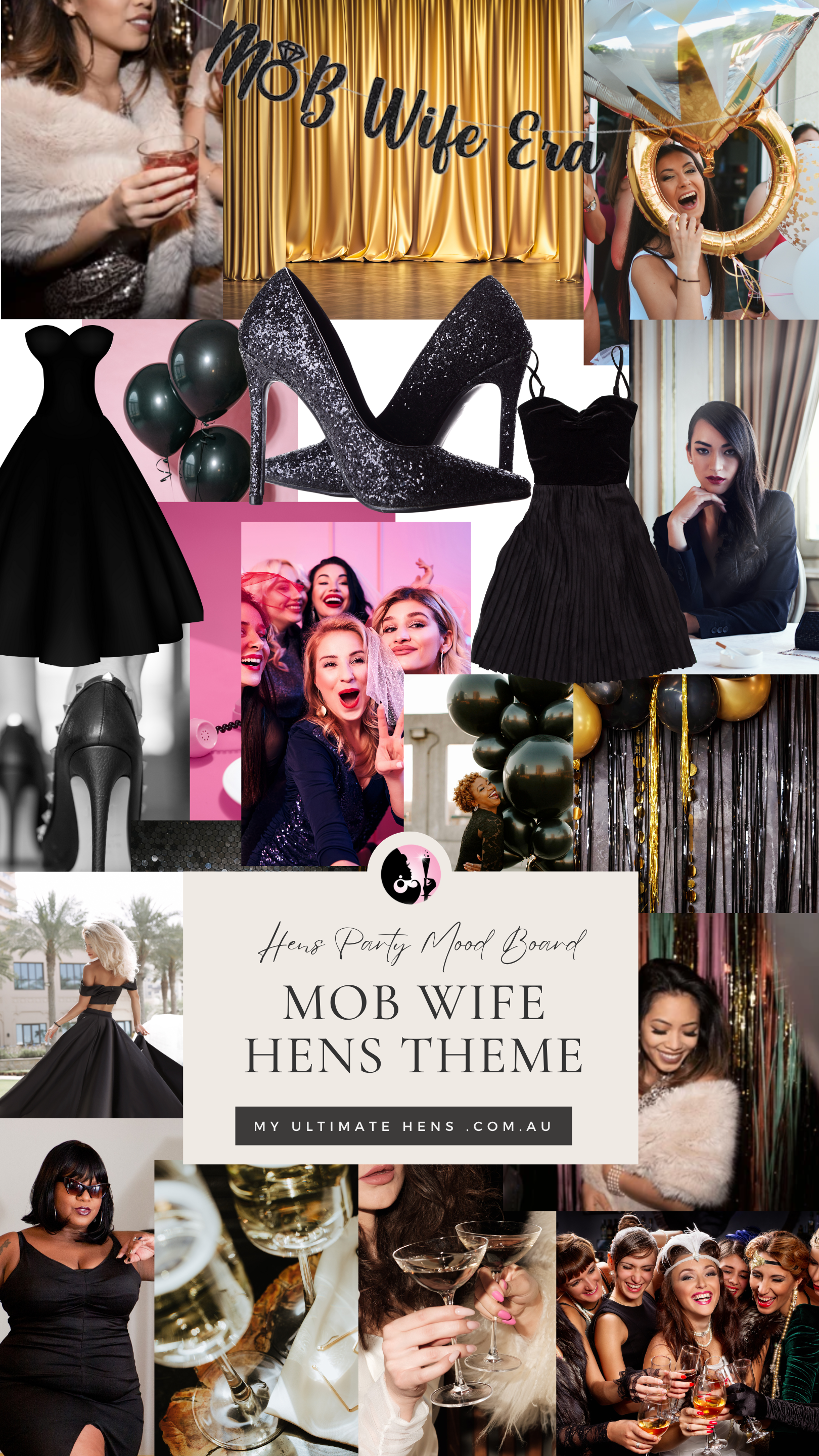 Mob Wife Hens Theme Mood Board